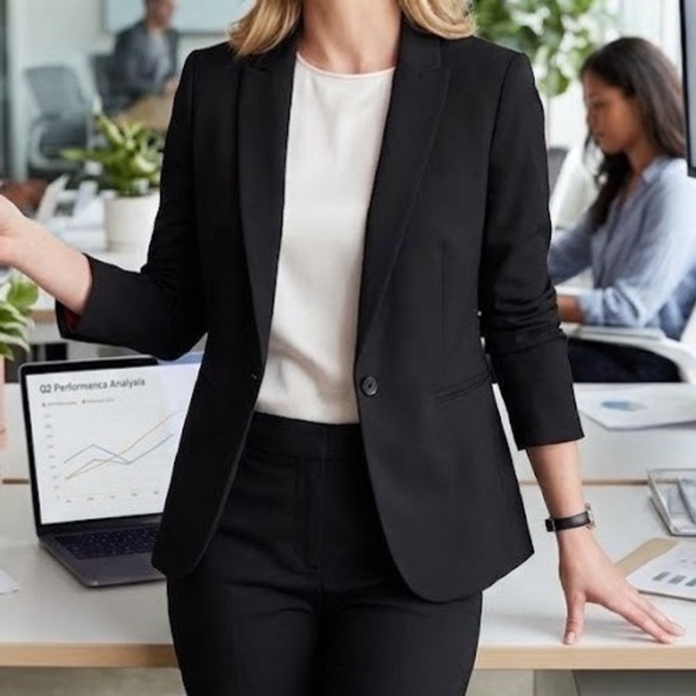J.Crew Women Stretch Cotton Single Button Blazer Jacket